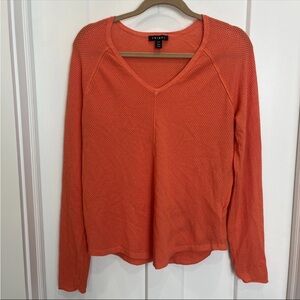 Tribal Women's Orange V-Neck Top